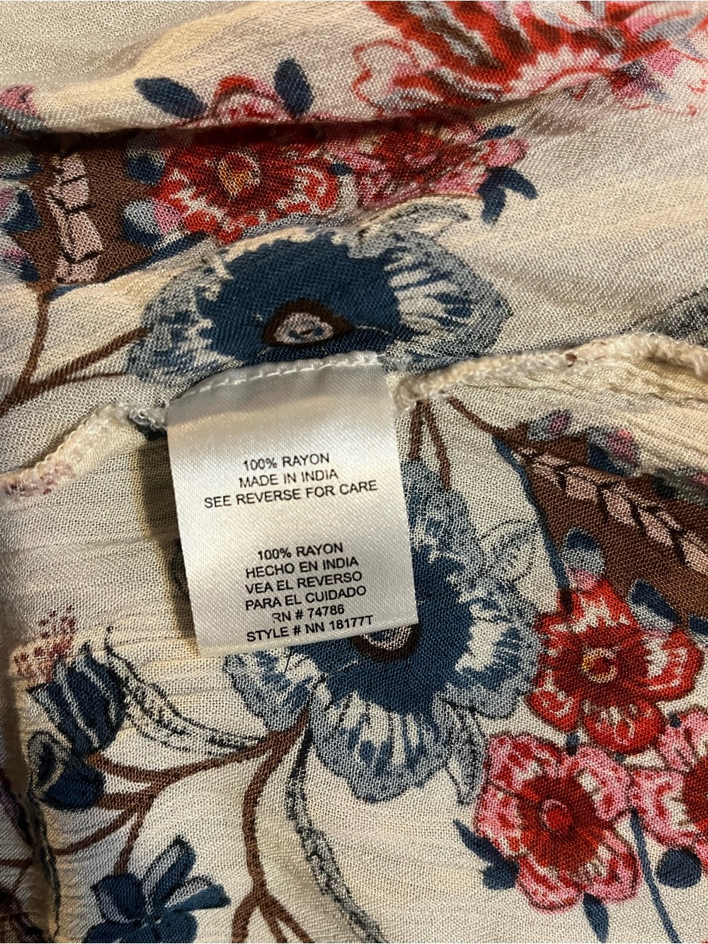 Patrons Of Peace Floral Print Maxi Dress Hi/Lo Hemline Short Flutter Sleeves XS - Picture 6 of 6